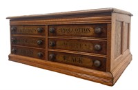 J & P COATS' Antique Spool Cabinet