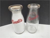 2 COVALT'S Milk Bottles Half Pints