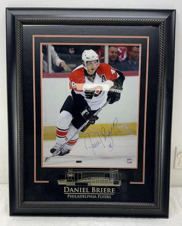 27x34in daniel briere autographed photo framed