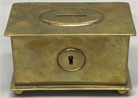 Antique Brass Coin Bank no key