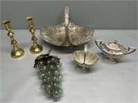 Silverplate; Brass & Glass Grape Lot Collection