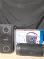 2 Bluetooth speakers: 
1 large, portable,
