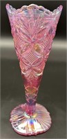 Fenton Pink Carnival Butterfly Vase
