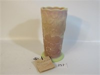 Fenton Custard Uranium Glass Vase-2.75" Diax 8" T