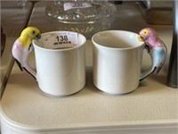 2 Vintage Parrot Coffee Mugs