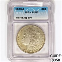 1879-S 7TF Rev 78 Morgan Silver Dollar ICG AU50