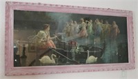 Pink Framed French Style Dancing Ladies Art Print