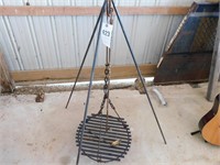 CAMPFIRE TRIPOD W/ LADLE & POKER