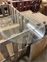 Two pieces of 26 inch round beveled table top