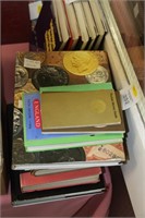Coin and stamp books.