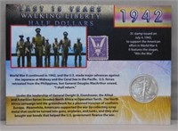 1942 Walking Liberty Half Dollar with 3 Cent