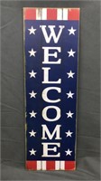 New Welcome Sign Red White And Blue