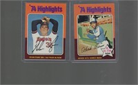 Hank Aaron & Nolan Ryan 1975 Topps 74' Highlights