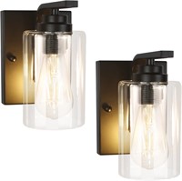Wall Sconce Set - Vanity Light  Clear Glass