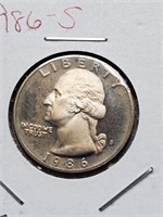 1986-S Clad Proof Washington Quarter