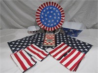 4th Of July / Picnic Lot Platter Is 14" Dia
