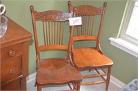 2 ANTIQUE DINING CHAIRS