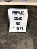 Private road no outlet sign