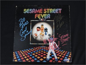 SEASAME STREET FEVER CAST SIGNED ALBUM COVER