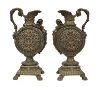 (2) RENAISSANCE STYLE METAL EWER GARNITURES