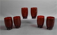 Anchor Hocking Baltic Ruby Red Tumblers Glasses