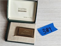 Foster Engraved Money Clip In Box