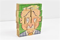 Vintage Changeable Charlie Face Blocks Puzzle