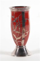 ART DECO Silver Overlay SPAHR Vase