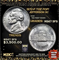 ***Auction Highlight*** 1972-p Jefferson Nickel TO