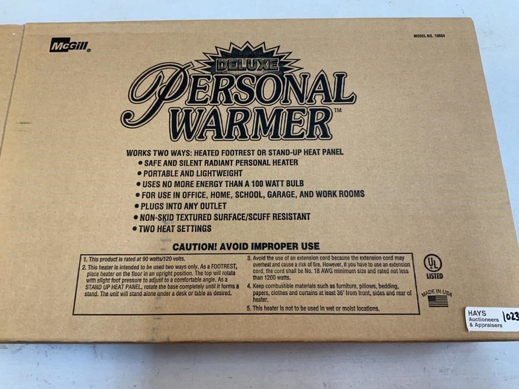 Deluxe Personal Warmer by McGill in Box