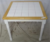 White Tile & Hardwood 36" Square Dinette Table