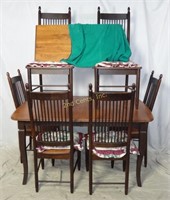 6 Modern Tall Back Chairs & Rectangular Table