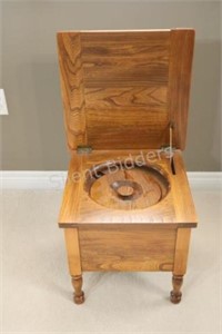 Antique Oak Commode with Cover Lid