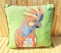 Indoor/Outdoor parrot pillow. Same design on both