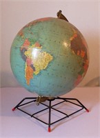 1950's Atomic Welded Wire Base World Globe 17"