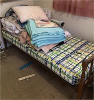 Twin bed with soft goods
