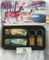 Deer Theme Collectible Knives w/Case