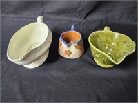 Lot of 3 Gravy Boats (2 Hand Made)