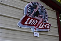 BUDLIGHT "LADY LUCK" SIGN METAL 30X33