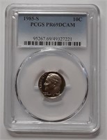 PCGS PR69DCAM 1985-S 10C