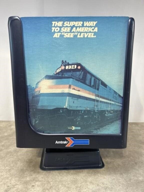 Vintage Amtrak spinning display sign