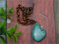 GENUINE STONE PENDANT ON CHAIN NECKLACE