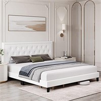 IDEALHOUSE Upholstered Queen Size Bed Frame with