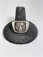 Men's Sterling Tiger Head Ring 10 Gr Size 13