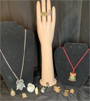 Vintage Owl Necklaces, Rings & Pins