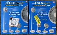(2) Foldaway Rechargeable Fans