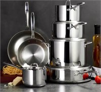 TRAMONTINA TRI PLY CLAD 12PCS STEEL COOKWARE $308