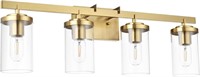 LauxaL Brushed Brass Bathroom Light Fixtures 4 Lig