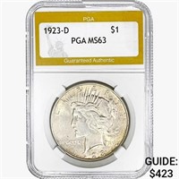 1923-D Silver Peace Dollar PGA MS63