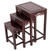 Chinese Openwork Rosewood Nesting Tables, 3